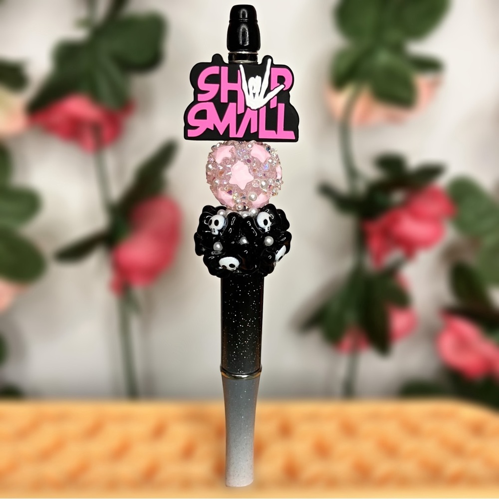 Shop Small Pink Letters, Skeleton Hand, Stars & Skull
Bows Handmade Beaded Pen
